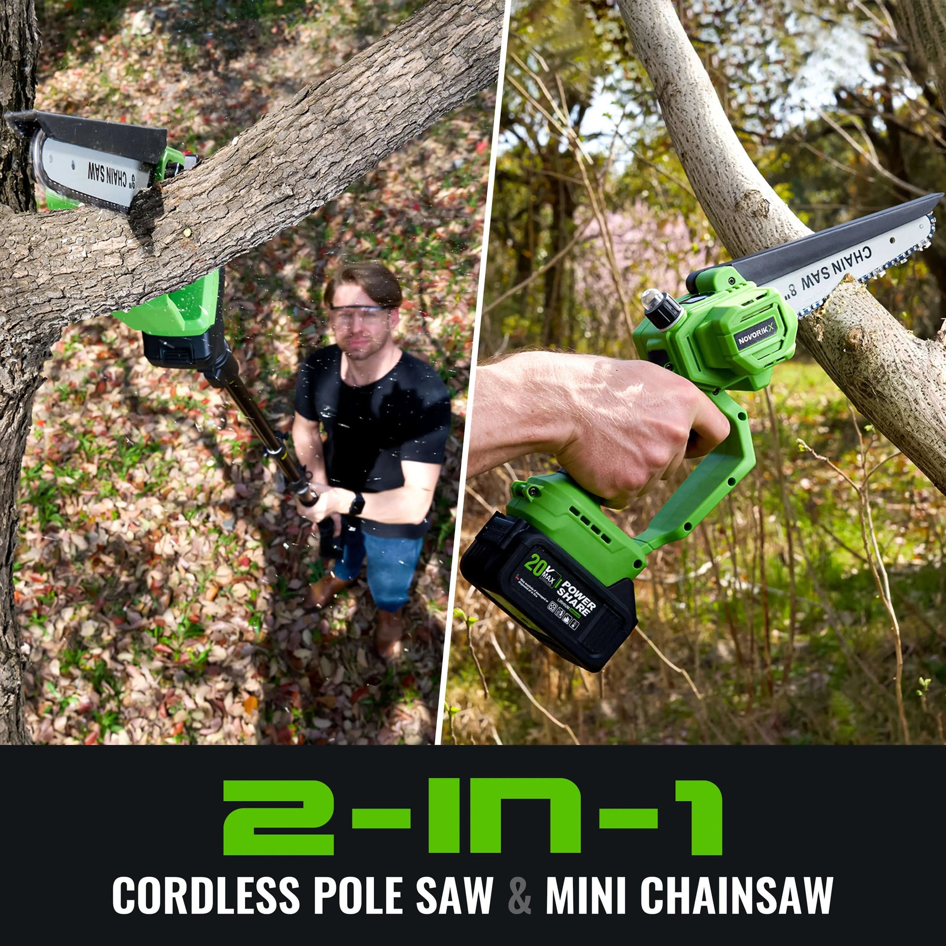 2-in-1 20V Cordless Pole Saw  NovorikX