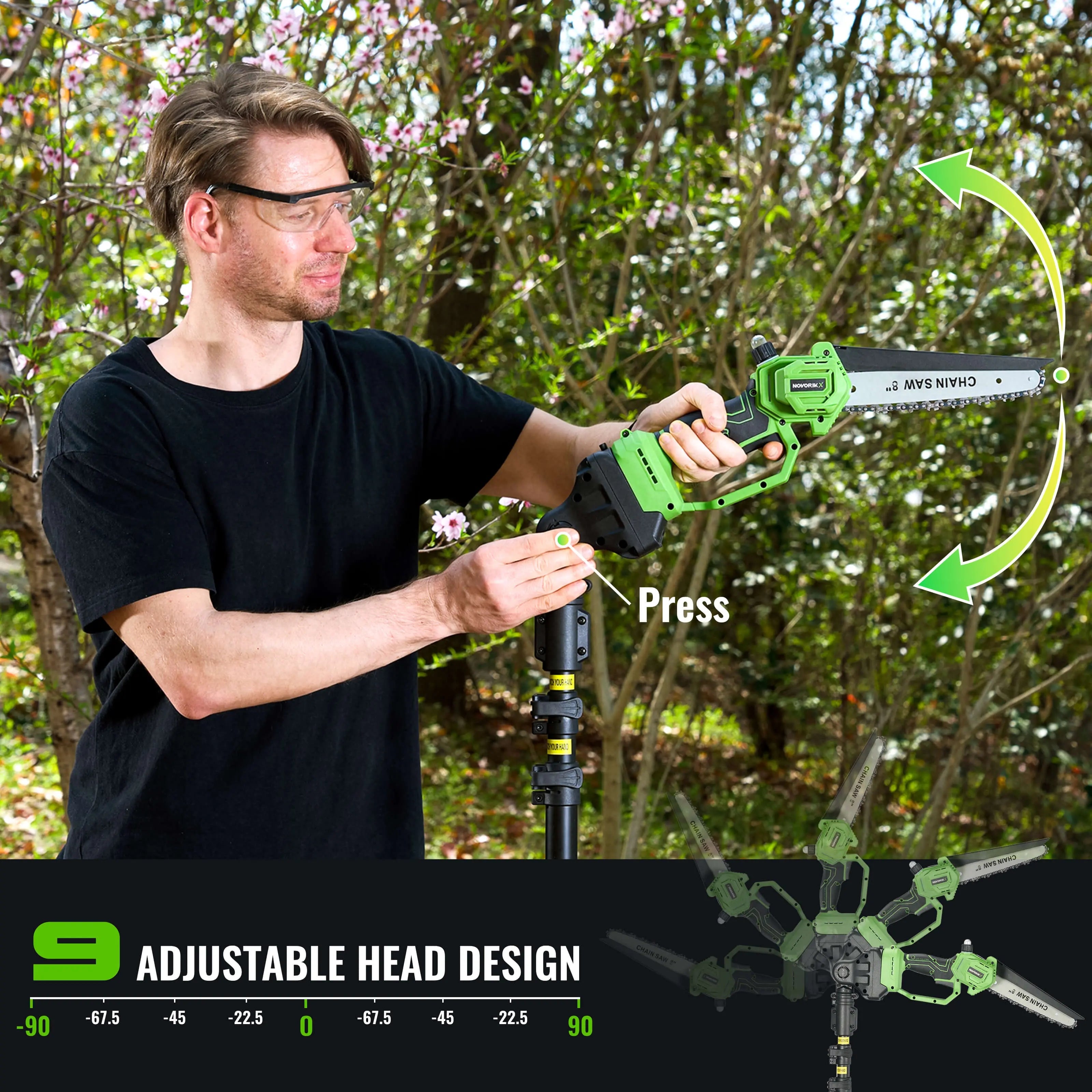 2-in-1 20V Cordless Pole Saw  NovorikX