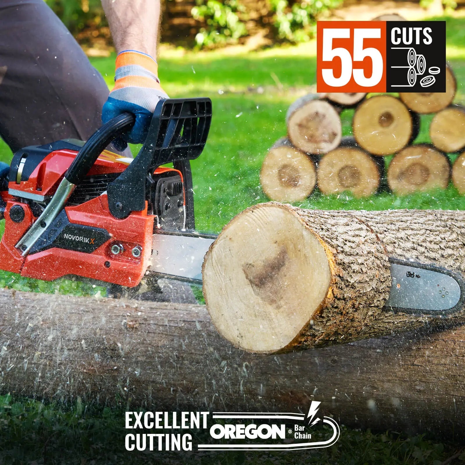 16/18-Inch Gas Powered Chainsaw (45CC)  NovorikX