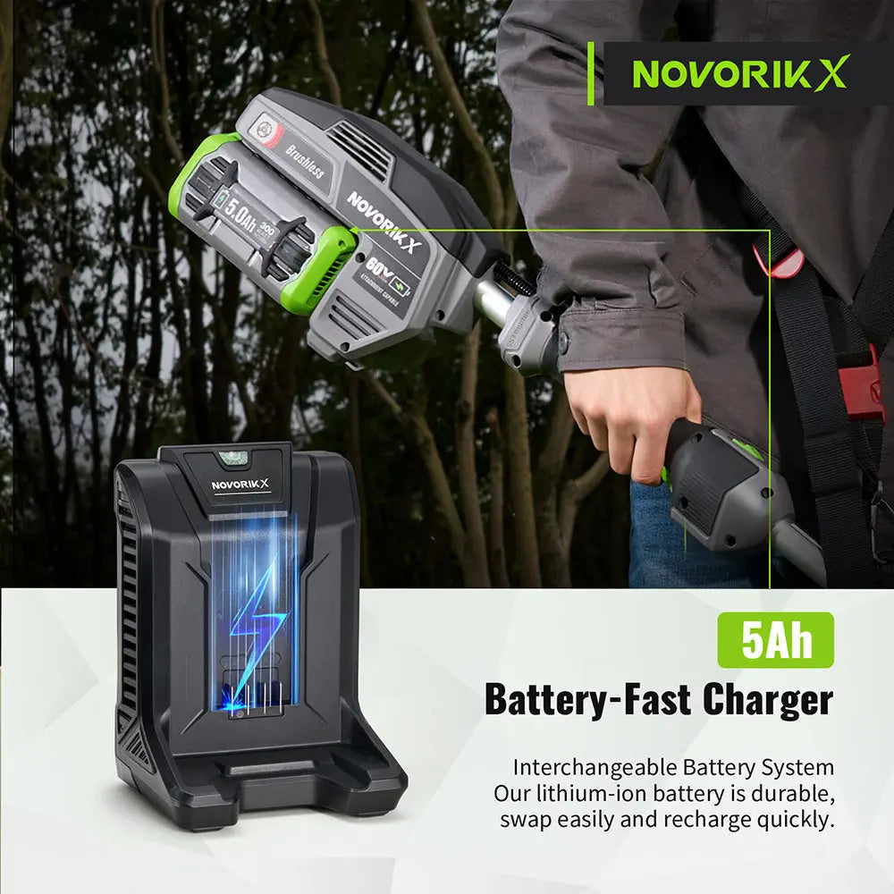 17-Inch 60V Cordless Electric String Trimmer - NovorikX